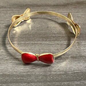 Red Bow Bangle Bracelet